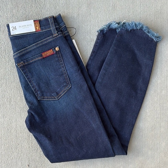7 For All Mankind The Ankle Skinny Jeans Size 24 - Picture 5 of 6